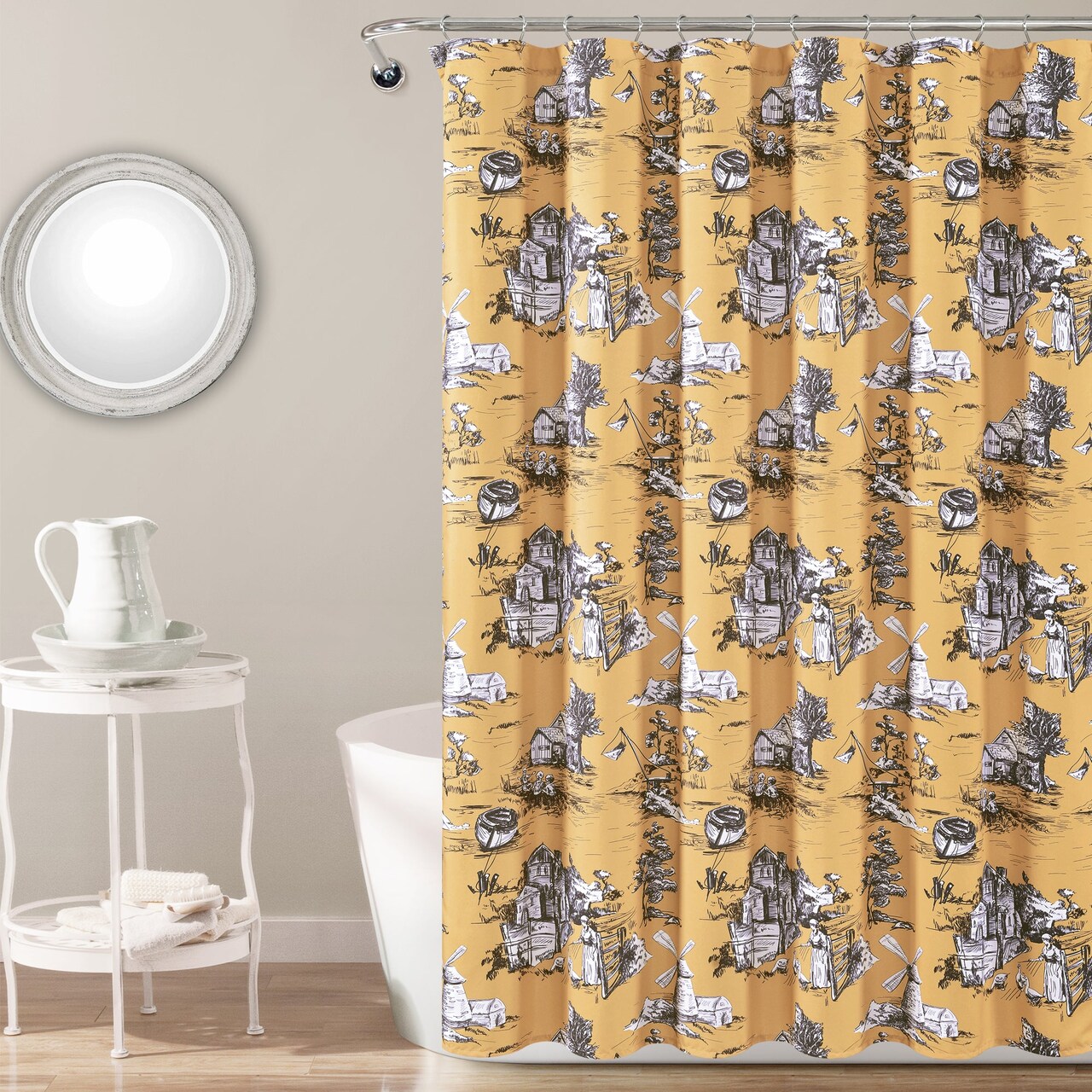 French shower outlet curtain